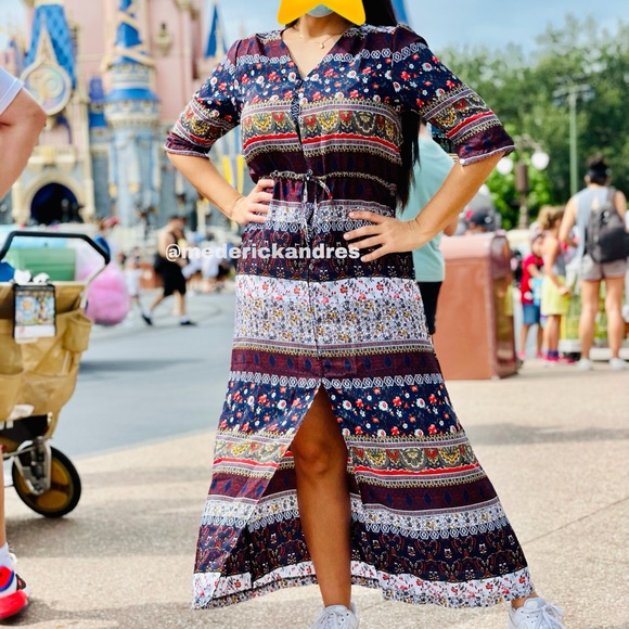 NWT bohemian print maxi dress boho party cocktail - Picture 5 of 16